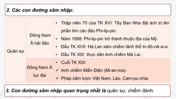 Giáo án điện tử Lịch sử 8 cánh diều Bài 3: Đông Nam Á từ nửa sau thế kỉ XVI đến thế kỉ XIX