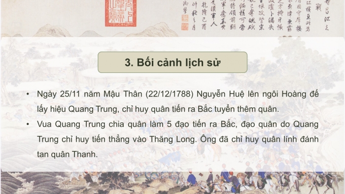Giáo án điện tử Ngữ văn 8 kết nối Bài 1 Đọc 2: Quang Trung đại phá quân Thanh