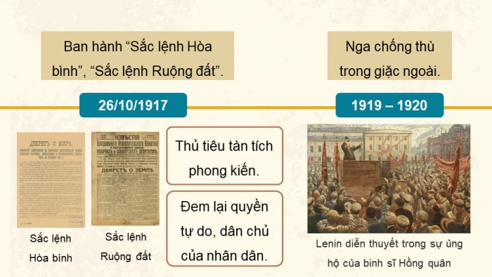 Giáo án điện tử Lịch sử 11 chân trời Bài 3: Liên bang Cộng hoà xã hội chủ nghĩa Xô viết ra đời và sự phát triển của chủ nghĩa xã hội sau Chiến tranh thế giới thứ hai (P1)