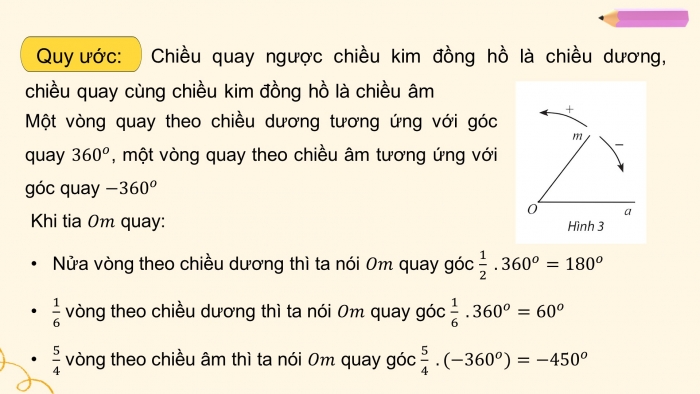 Giáo án điện tử Toán 11 chân trời Chương 1 Bài 1: Góc lượng giác