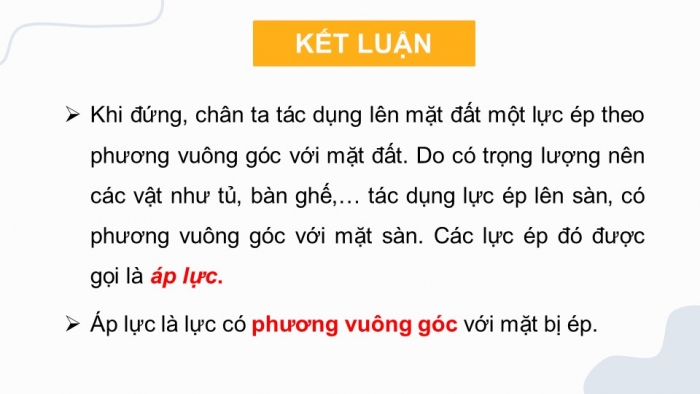 Giáo án điện tử KHTN 8 cánh diều Bài 16: Áp suất