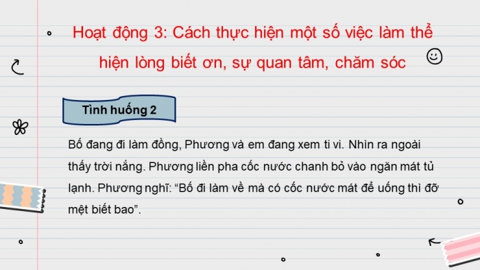 Giáo án điện tử chủ đề 7 tuần 24: Yêu thương gia đình, quý trọng phụ nữ