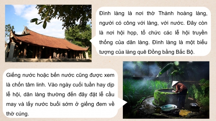 Giáo án điện tử Lịch sử và Địa lí 4 chân trời Bài 10: Một số nét văn hoá ở làng quê vùng Đồng bằng Bắc Bộ