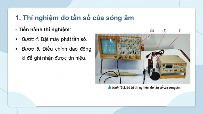 Giáo án điện tử Vật lí 11 chân trời Bài 10: Thực hành đo tần số của sóng âm và tốc độ truyền âm