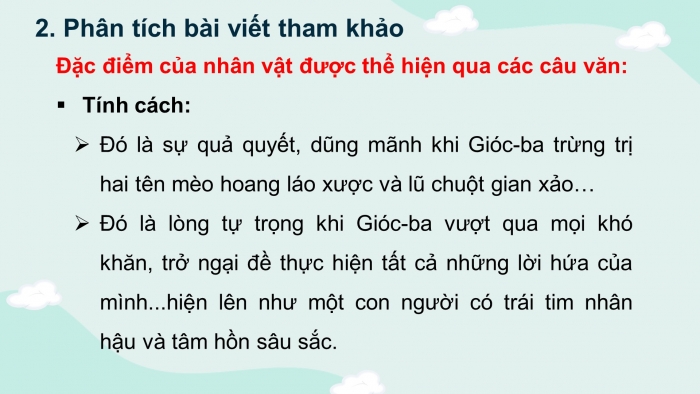 Giáo án điện tử tiết : Viết - Viết bài văn phân tích đặc điểm nhân vật trong một tác phẩm văn học