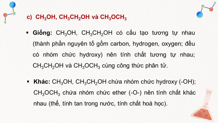 Giáo án điện tử Hoá học 11 chân trời Bài 11: Cấu tạo hóa học hợp chất hữu cơ