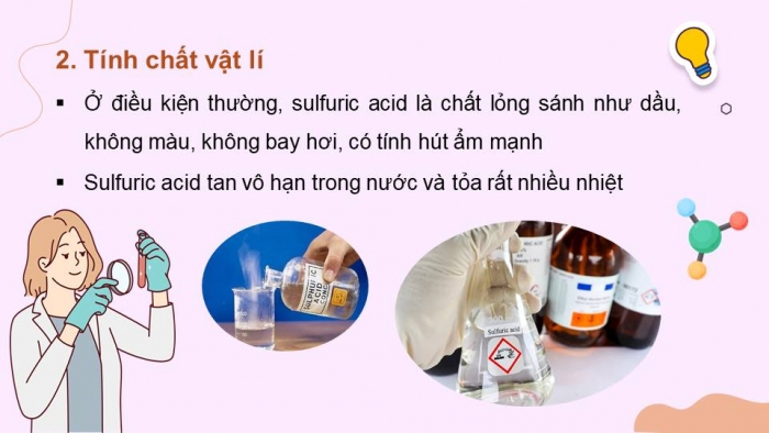 Giáo án điện tử Hoá học 11 kết nối Bài 8: Sulfuric acid và muối sulfate (Phần 1)