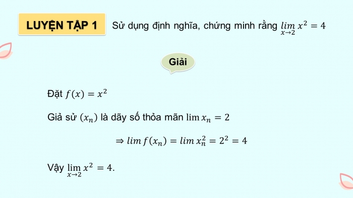 Giáo án điện tử Toán 11 cánh diều Chương 3 Bài 2: Giới hạn của hàm số