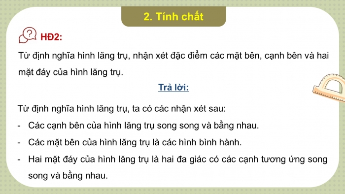 Giáo án điện tử Toán 11 cánh diều Chương 4 Bài 5: Hình lăng trụ và hình hộp