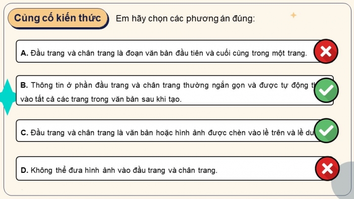 Giáo án điện tử Tin học 8 kết nối Bài 9a: Tạo đầu trang, chân trang cho văn bản