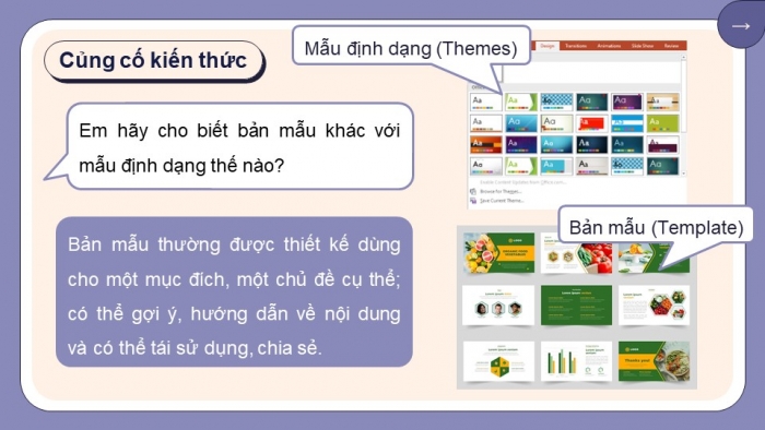 Giáo án điện tử Tin học 8 kết nối Bài 11a: Sử dụng bản mẫu tạo bài trình chiếu