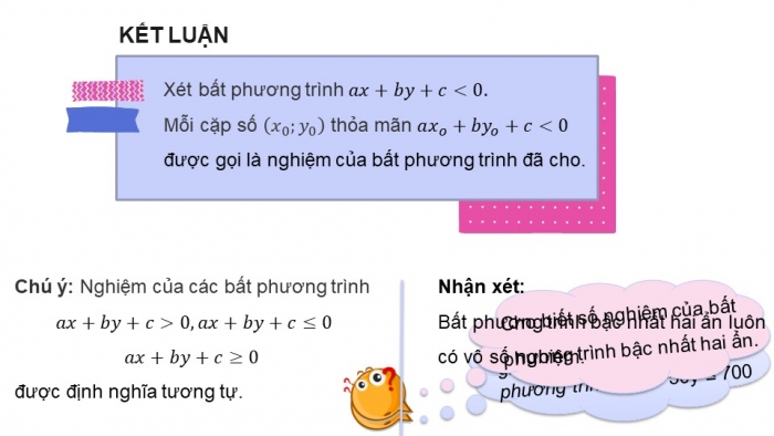 Giáo án điện tử toán 10 chân trời bài 1: Bất phương trình bậc nhất hai ẩn