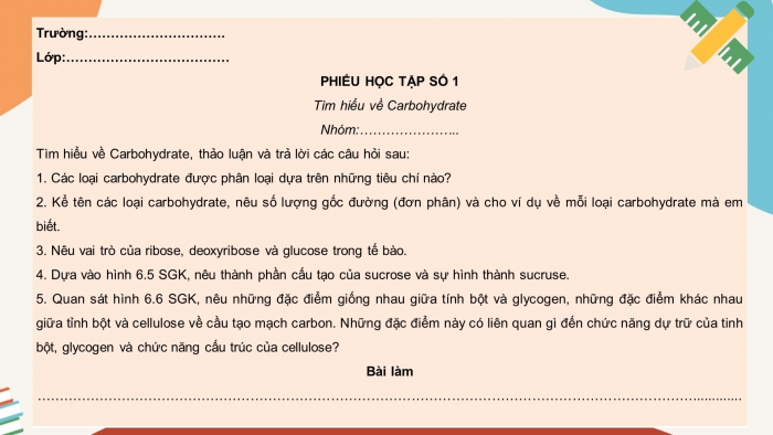 Giáo án điện tử sinh học 10 cánh diều bài 6: Các phân tử sinh học trong tế bào.