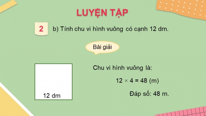 Giáo án điện tử toán 3 cánh diều bài: Chu vi hình chữ nhật, chu vi hình vuông