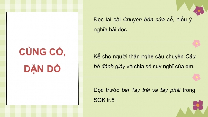 Giáo án điện tử tiếng việt 3 kết nối bài 11: Chuyện bên cửa sổ. Tiết 3 - viết