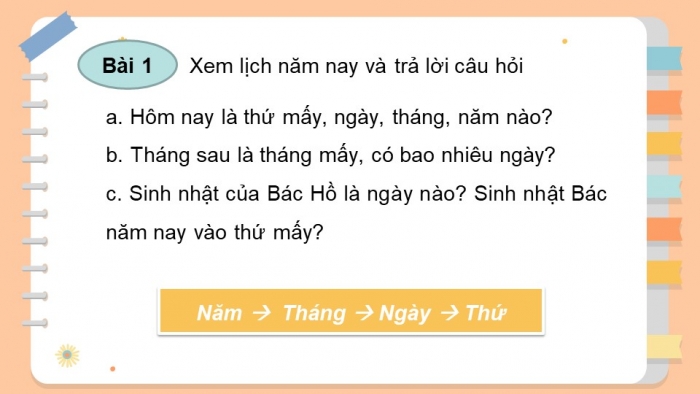 Giáo án điện tử toán 3 chân trời bài: Tháng, năm (2 tiết)