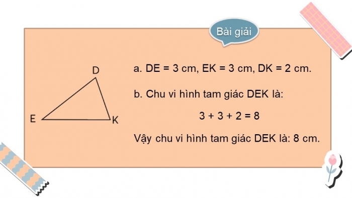 Giáo án điện tử toán 3 chân trời bài: Chu vi hình tam giác. chu vi hình tứ giác