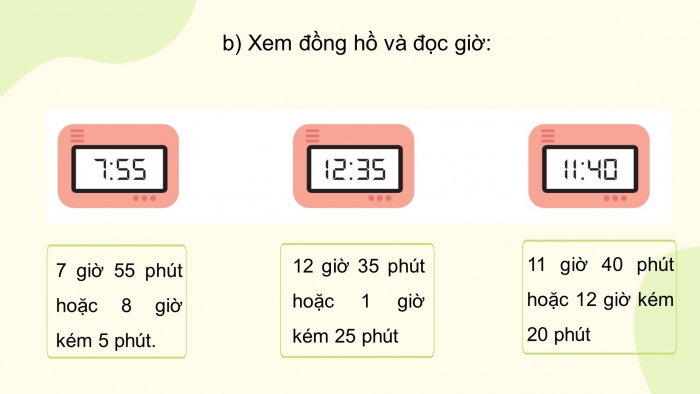 Giáo án điện tử toán 3 cánh diều bài: Thực hành xem đồng hồ