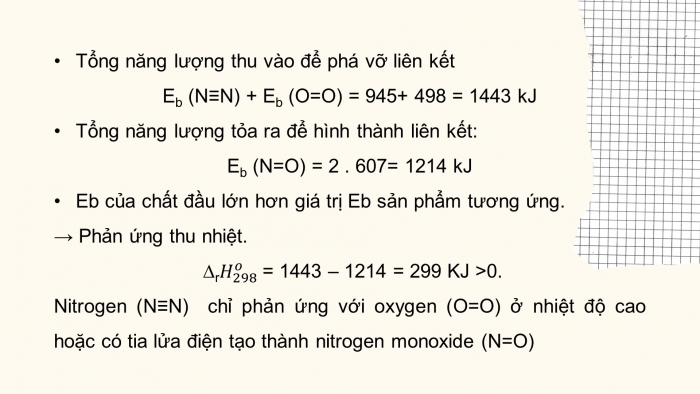 Giáo án điện tử hóa học 10 chân trời bài 14: Tính biến thiên enthalpy của phản ứng hóa học (3 tiết)