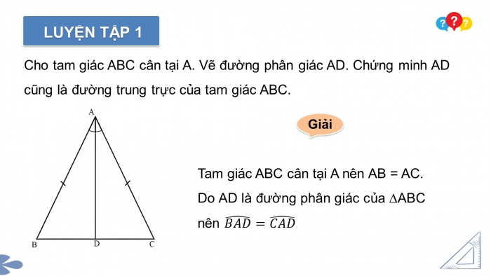 Giáo án điện tử toán 7 cánh diều bài 12: Tính chất ba đường trung trực của tam giác