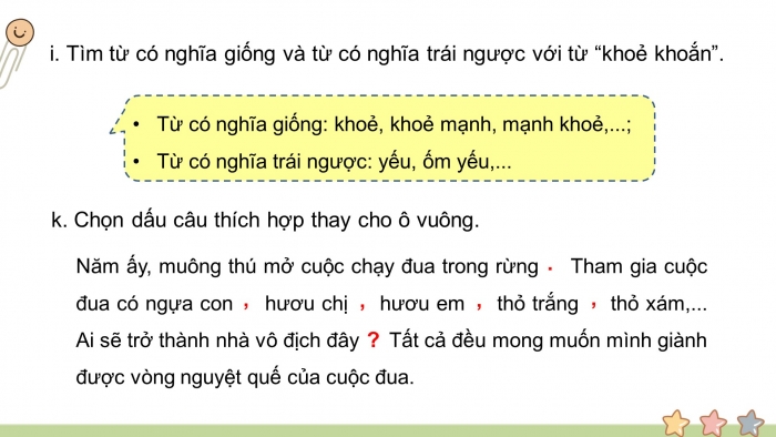 Giáo án điện tử tiếng việt 3 kết nối tri thức bài: Ôn tập học kì 2- tiết 6