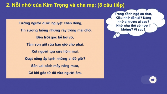 Giáo án điện tử ngữ văn 9 tiết 30, 31: Kiều ở lầu Ngưng Bích