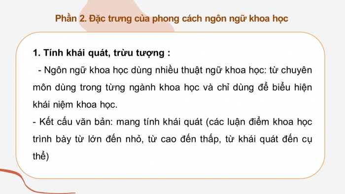 Giáo án điện tử Ngữ văn 12 bài: Phong cách ngôn ngữ khoa học