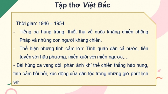 Giáo án điện tử Ngữ văn 12 bài: Việt Bắc (Phần tác giả)