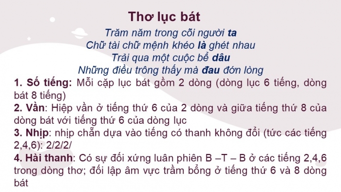 Giáo án điện tử Ngữ văn 12 bài: Luật thơ