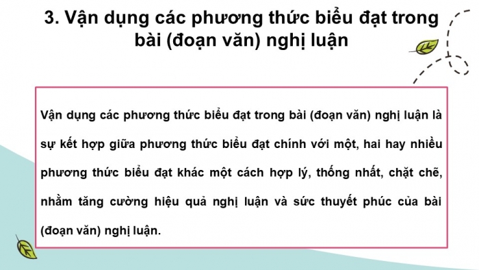 Giáo án điện tử Ngữ văn 12 bài: Luyện tập vận dụng kết hợp các phương thức biểu đạt trong bài văn nghị luận