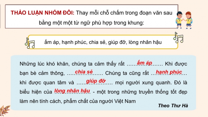 Giáo án điện tử Tiếng Việt 4 chân trời CĐ 2 Bài 8 Luyện từ và câu: Mở rộng vốn từ Nhân hậu