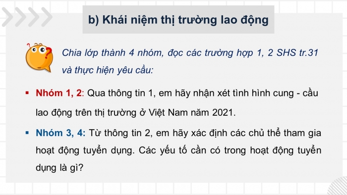 Giáo án điện tử Kinh tế pháp luật 11 kết nối Bài 5: Thị trường lao động và việc làm