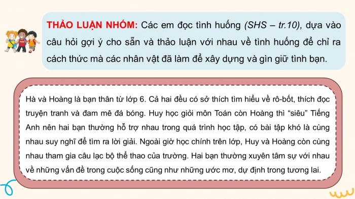 Giáo án điện tử HĐTN 8 cánh diều Chủ đề 1 - HĐGDTCĐ: Xây dựng và gìn giữ tình bạn