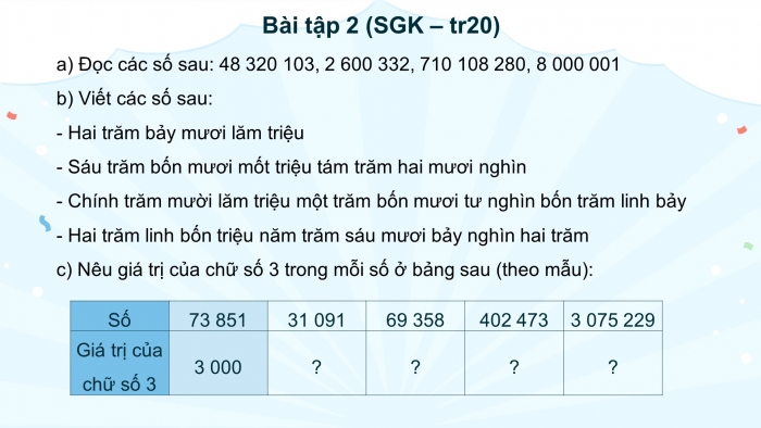 Giáo án điện tử Toán 4 cánh diều Bài 7: Các số có nhiều chữ số (tiếp theo)