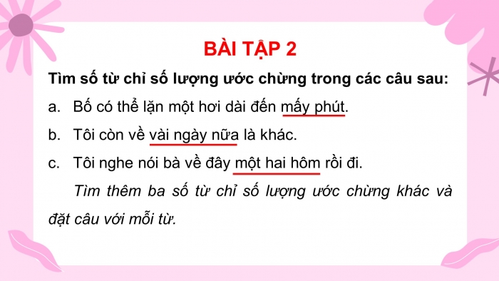 Giáo án điện tử tiết: Thực hành tiếng việt - Số từ