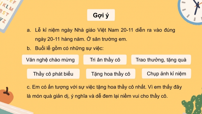 Giáo án điện tử Tiếng Việt 4 chân trời CĐ 3 Bài 1 Viết: Luyện tập lập dàn ý cho bài văn thuật lại một sự việc