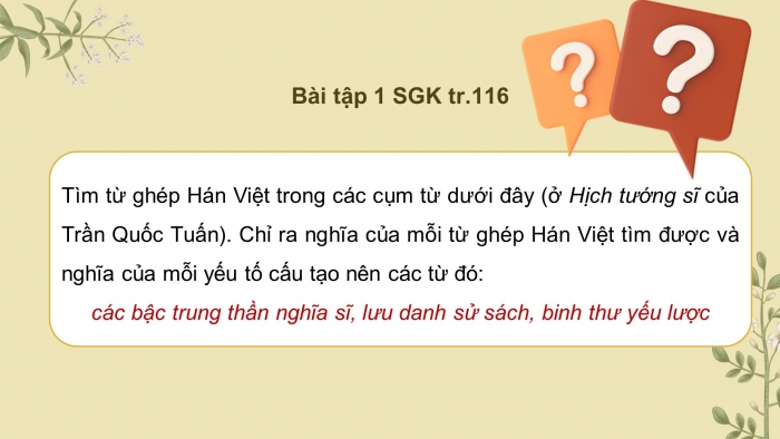 Giáo án điện tử Ngữ văn 8 cánh diều Bài 5 TH tiếng Việt: Ôn tập về từ Hán Việt, thành ngữ, tục ngữ