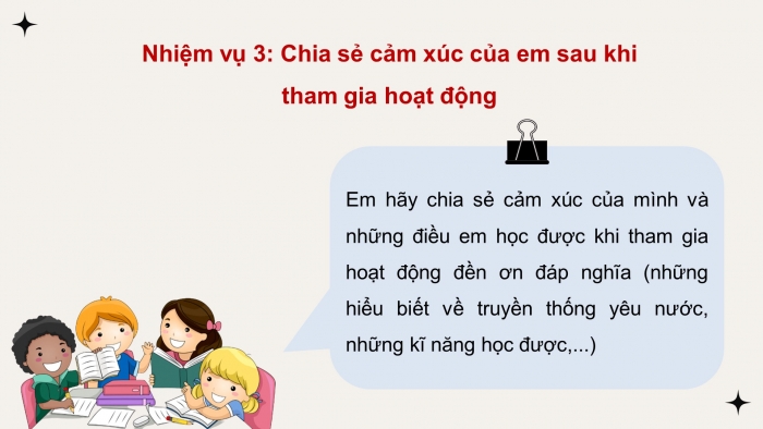 Giáo án điện tử HĐTN 4 chân trời (bản 2) Tuần 15: HĐGDTCĐ - Hoạt động đền ơn đáp nghĩa tại địa phương