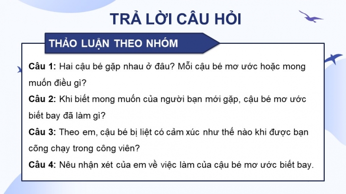 Giáo án điện tử Tiếng Việt 4 kết nối Bài 30: Đọc Cánh chim nhỏ