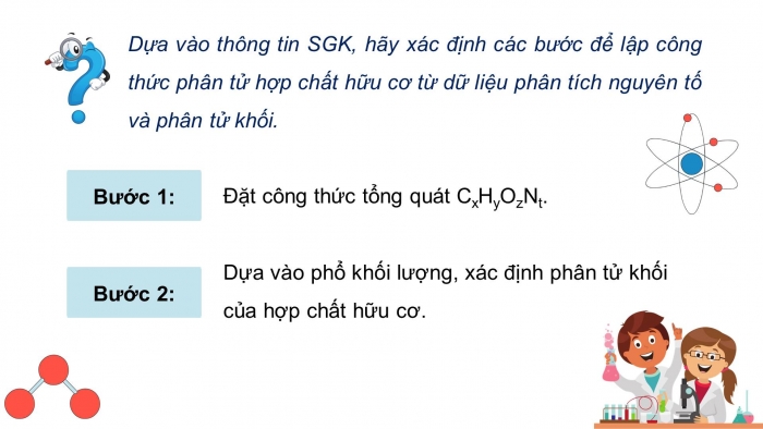 Giáo án điện tử Hoá học 11 chân trời Bài 10: Công thức phân tử hợp chất hữu cơ