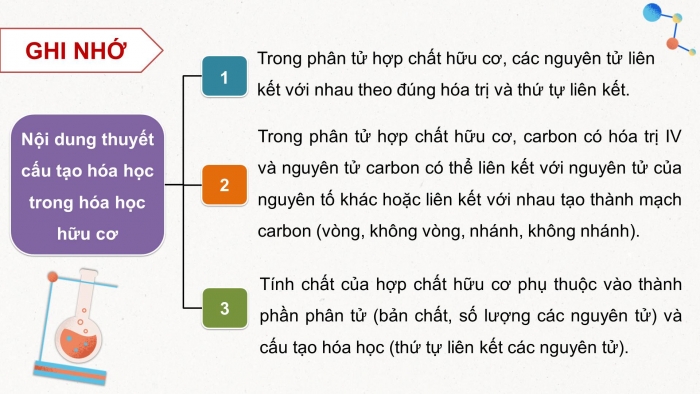 Giáo án điện tử Hoá học 11 chân trời Bài 11: Cấu tạo hóa học hợp chất hữu cơ