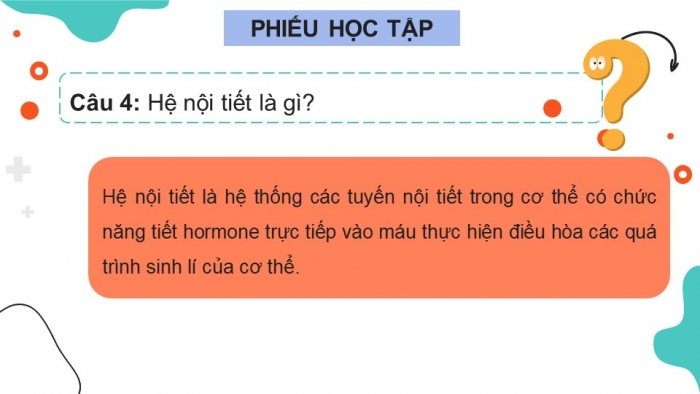 Giáo án điện tử KHTN 8 cánh diều Bài 35: Hệ nội tiết ở người