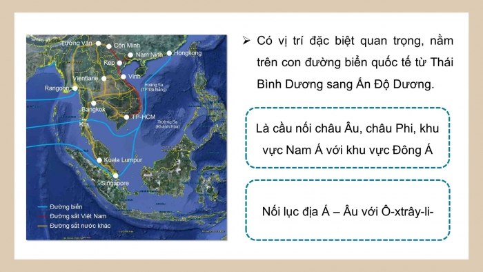 Giáo án điện tử Địa lí 11 cánh diều Bài 11: Vị trí địa lí, điều kiện tự nhiên, dân cư, xã hội và kinh tế Đông Nam Á (P1)