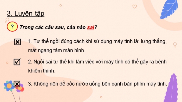 Giáo án điện tử bài 5: Bảo vệ sức khỏe khi dùng máy tính 