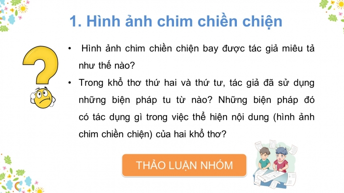 Giáo án điện tử ngữ văn 7 chân trời tiết: Đọc mở rộng theo thể loại: Con chim chiền chiện