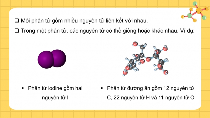Giáo án điện tử KHTN 7 cánh diều – Phần hóa học bài 4: Phân tử, đơn chất, hợp chất