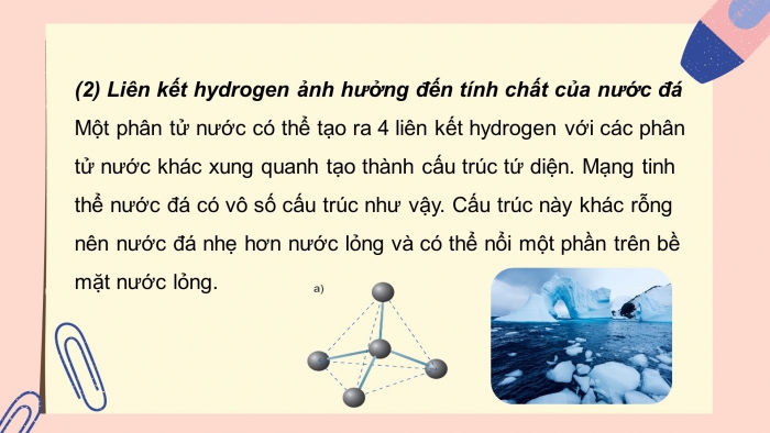 Giáo án điện tử hóa học 10 cánh diều bài 12: Liên kết hidrogen và tương tác van der waals