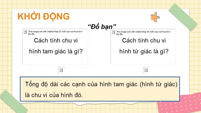 Giáo án điện tử toán 3 cánh diều bài: Chu vi hình chữ nhật, chu vi hình vuông