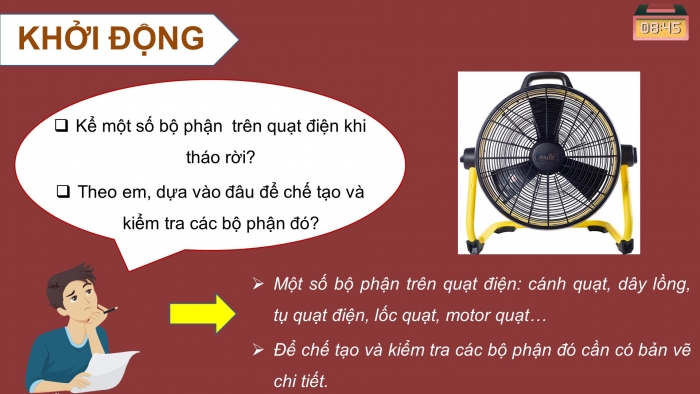 Giáo án điện tử công nghệ thiết kế 10 cánh diều bài 14: Bản vẽ chi tiết