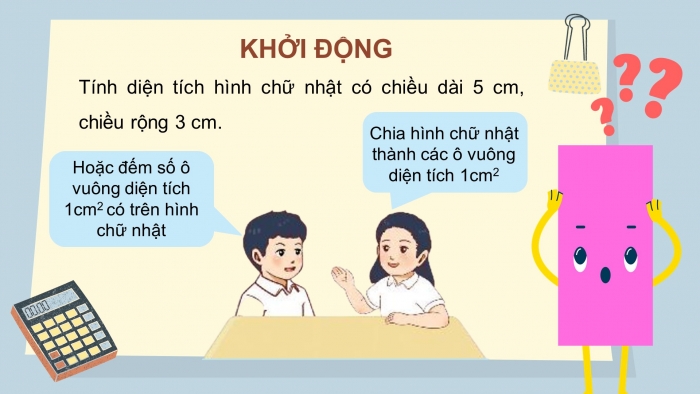 Giáo án điện tử toán 3 chân trời bài: Diện tích hình chữ nhật